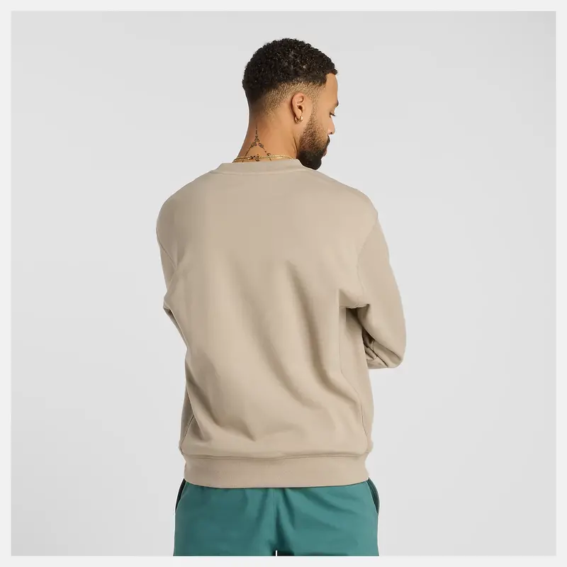 New Balance MEN'S FRENCH TERRY CREWNECK ARID STONE