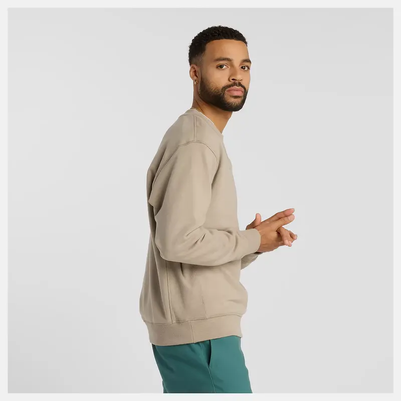 New Balance MEN'S FRENCH TERRY CREWNECK ARID STONE