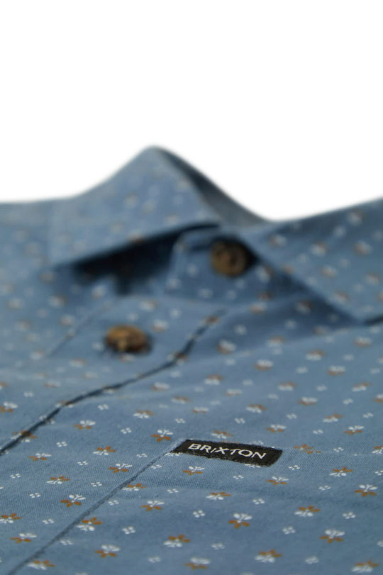 Brixton HOMMES CHARTER PRINT S/S SHIRT AZURE BLUE/MICRO FLORAL