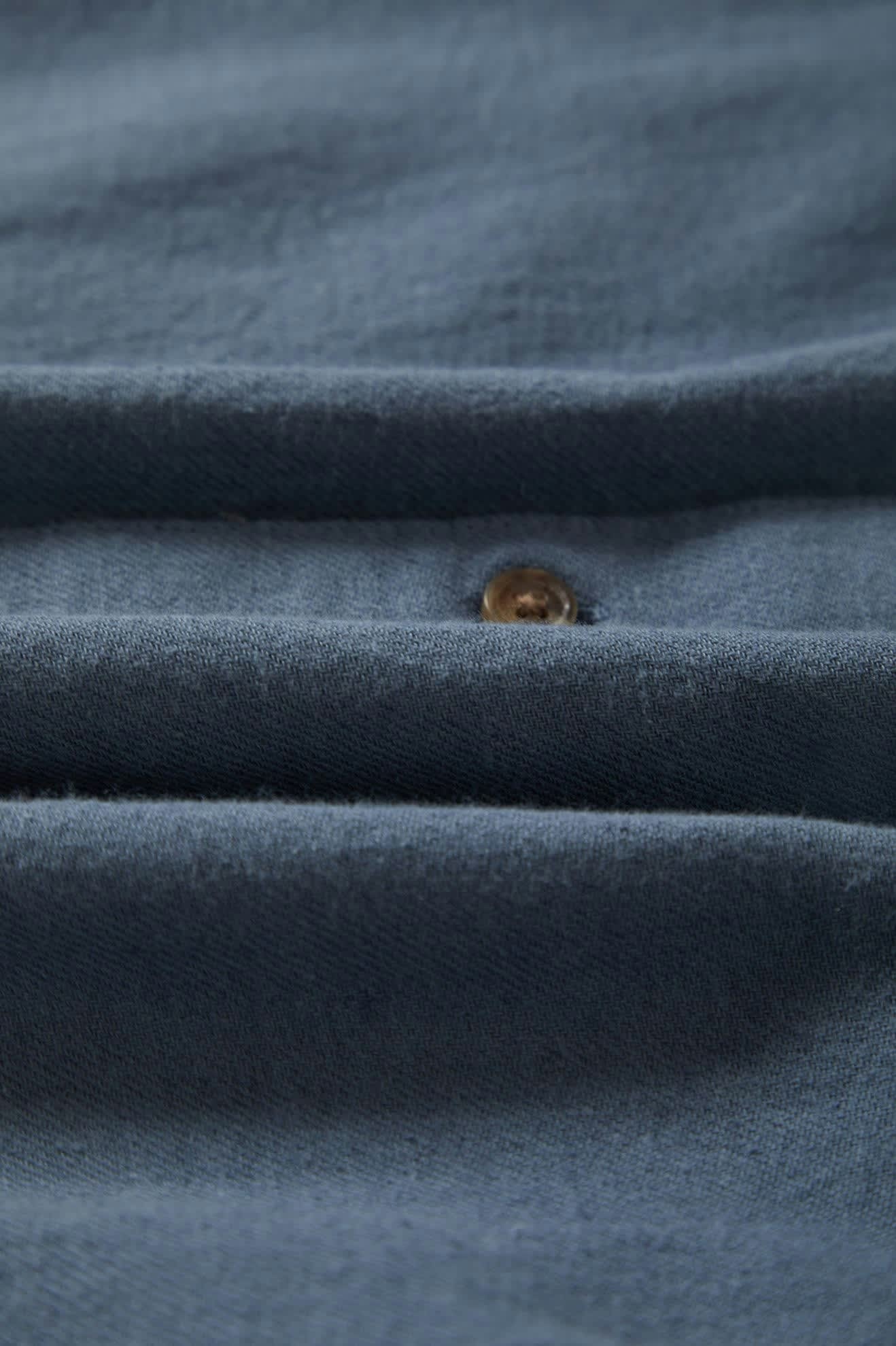 Brixton HOMMES CHARTER ORGANIC COTTON LINEN BLEND S/S SHIRT AZURE BLUE