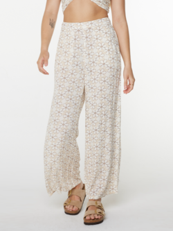 Roxy MIDNIGHT AVENUE PANTS SNOW WHITE DAISY DAZE PRINT