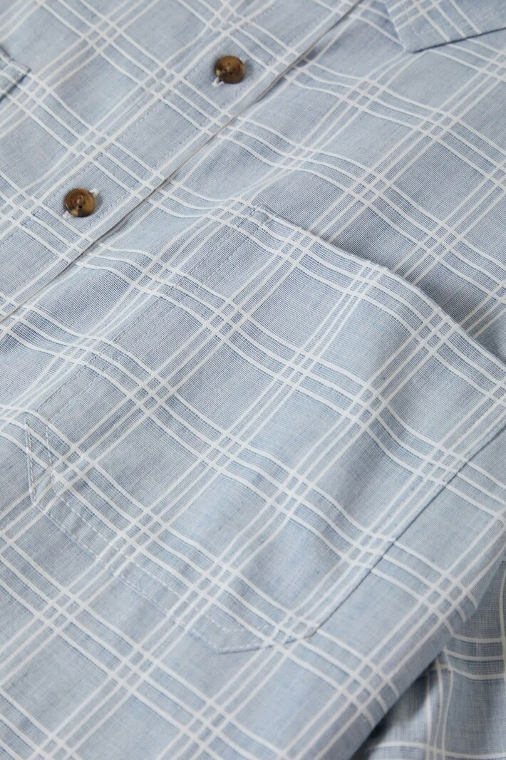 Brixton MEN'S CRU OXFORD PLAID RELAXED S/S SHIRT