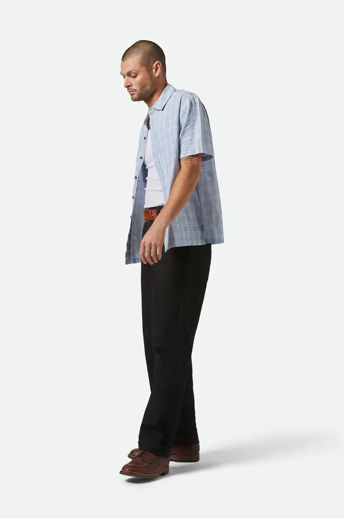 Brixton MEN'S CRU OXFORD PLAID RELAXED S/S SHIRT