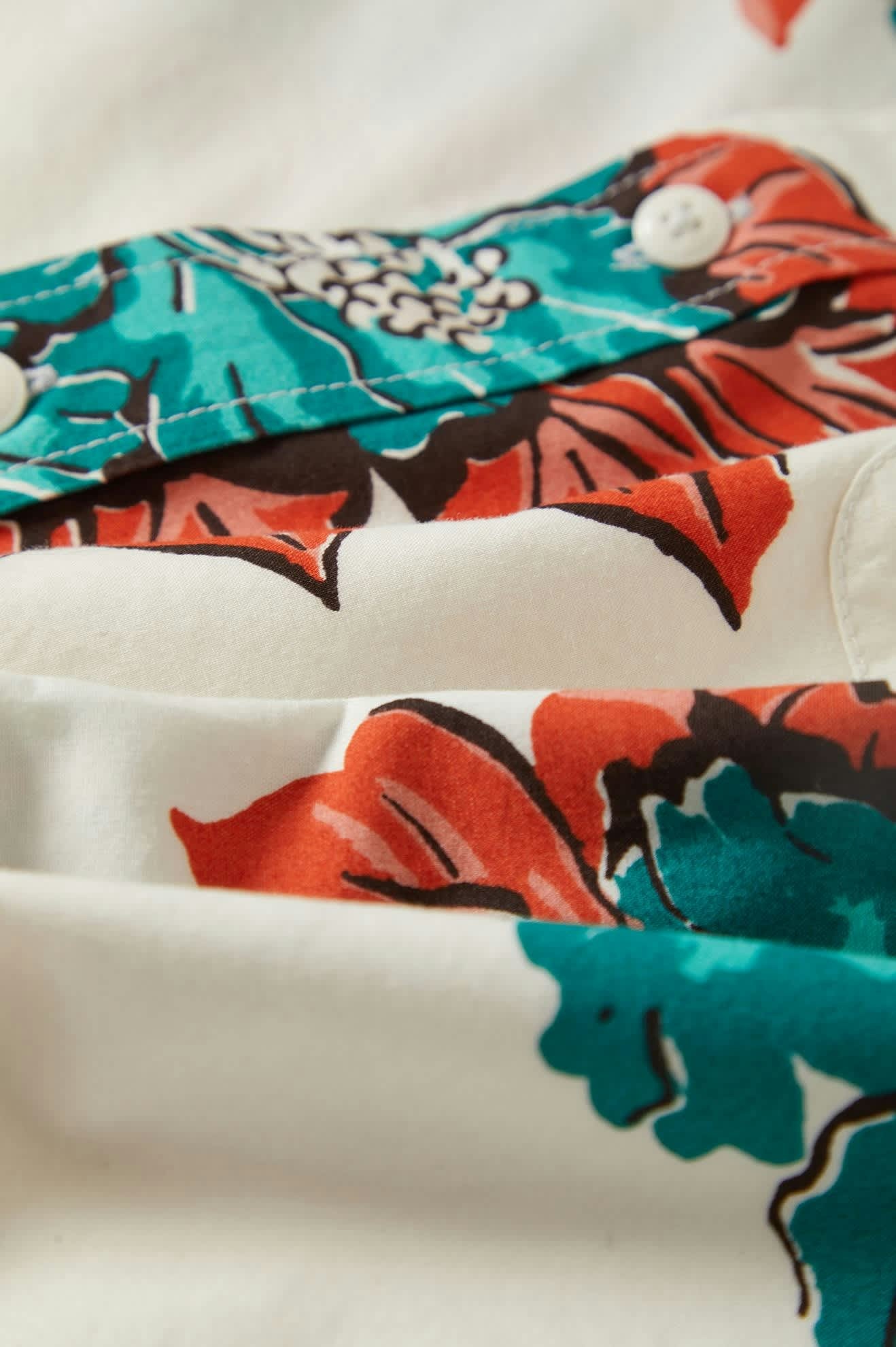 Brixton HOMMES CRU PRINT RELAXED S/S SHIRT OFF WHITE/AQUATIC GREEN FLORAL