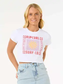 RIP CURL WOMEN'S CALA BABY FITTED TEE WHITE