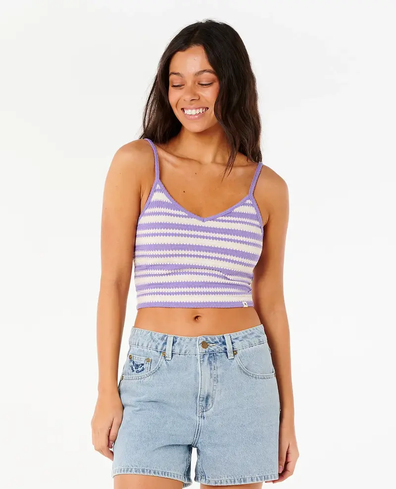 RIP CURL FEMMES BOBBI STRIPE TANK WHITE/PURPLE