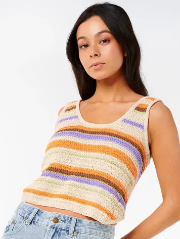 RIP CURL FEMMES CALA NIGHTS KNIT CROP LIGHT ORANGE