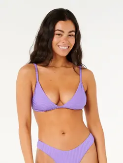 RIP CURL WOMEN'S PREMIUM SURF FIXED TRIANGLE BIKINI TOP PURPLE