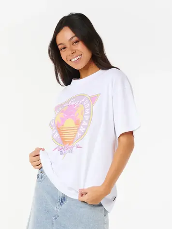 RIP CURL WOMEN'S ES VEDRA HERITAGE TEE OPTICAL WHITE