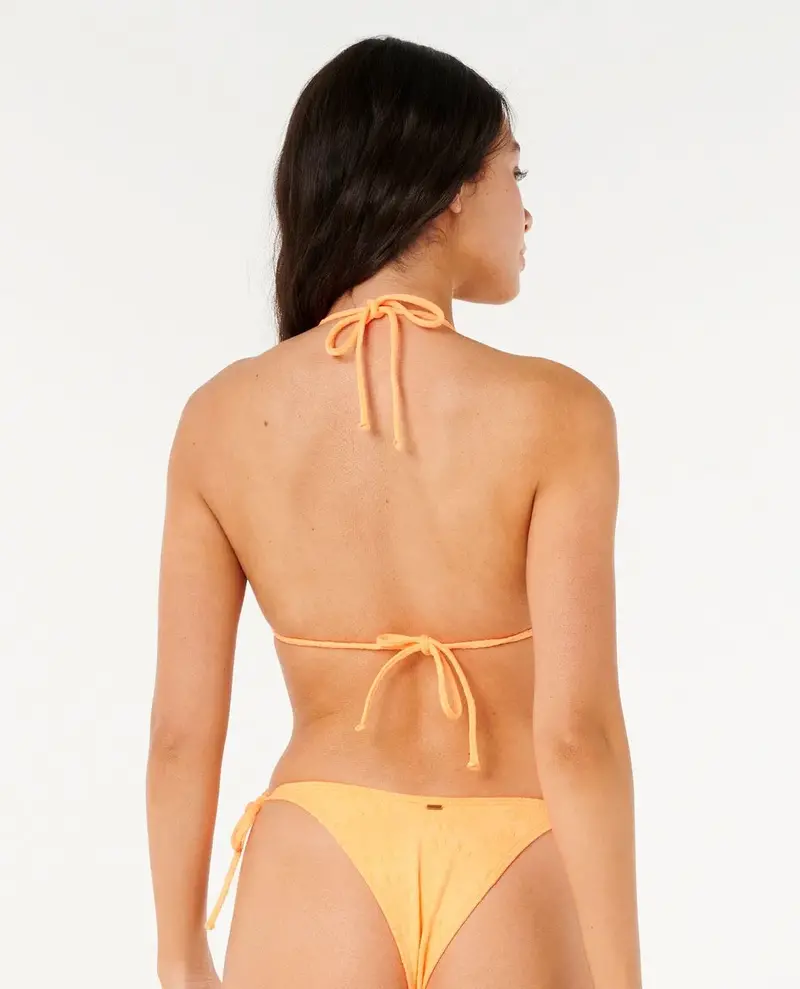 RIP CURL DUSK TEXTURED TRIANGLE BIKINI TOP ELECTRIC PEACH