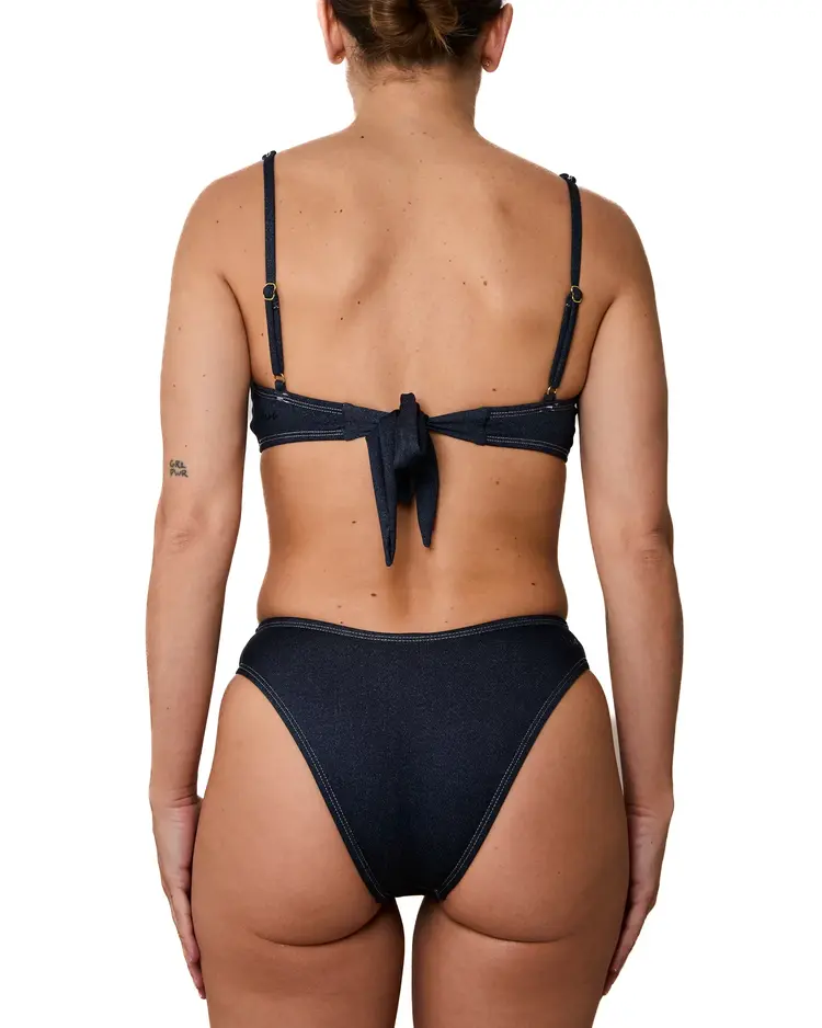 NANA THE BRAND GEORGETTE BIKINI BOTTOM DENIM