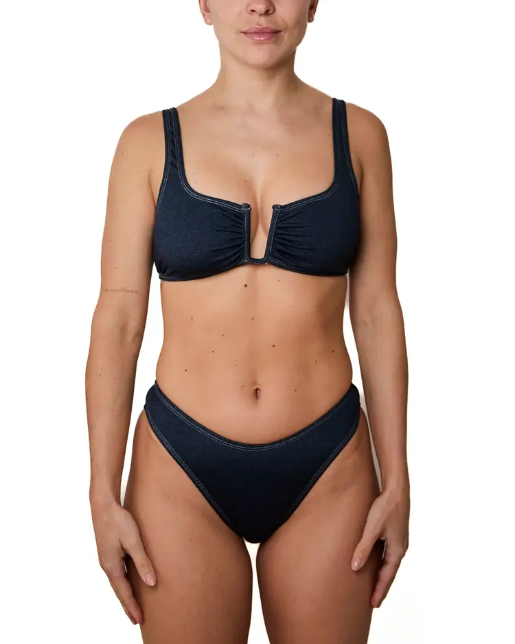 NANA THE BRAND GEORGETTE BIKINI BOTTOM DENIM