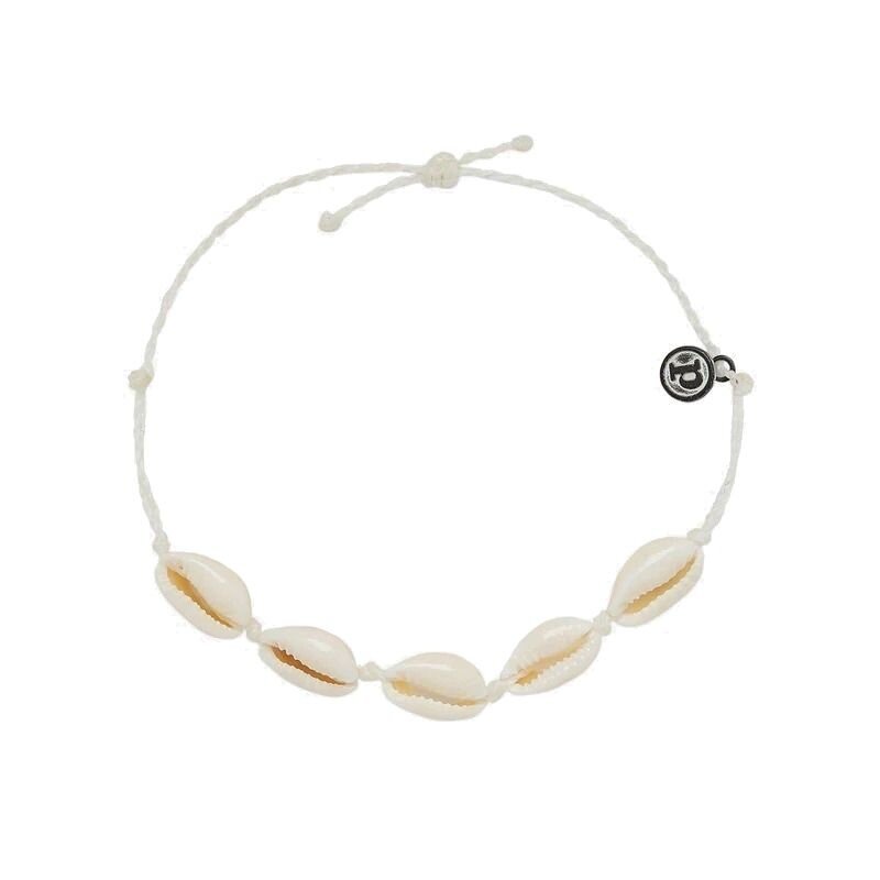 Puravida KNOTTED COWRIES ANKLET WHITE