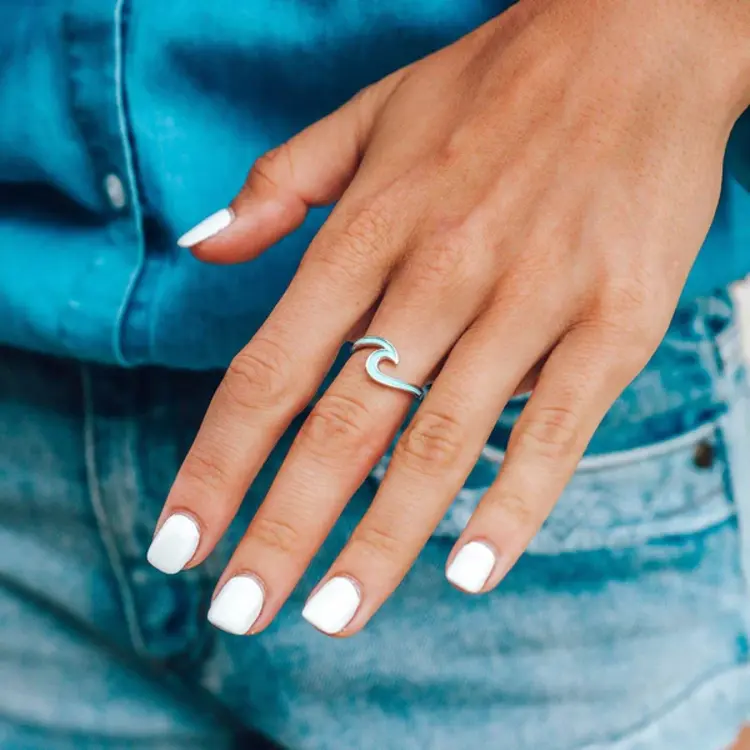 Puravida ENAMELED WAVE RING SILVER