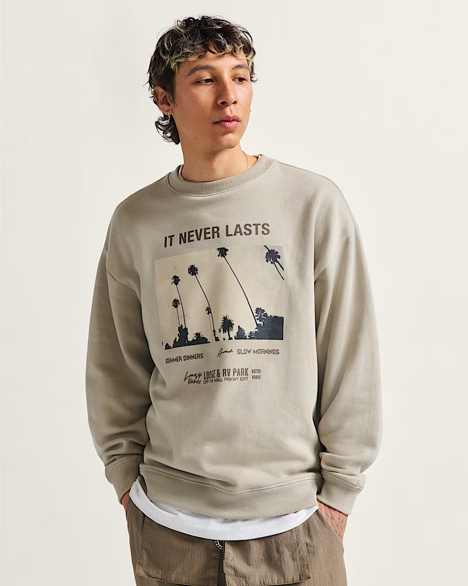 Vans NEVERLASTING OVERSIZED CREW SWEATSHIRT LONDON FOG
