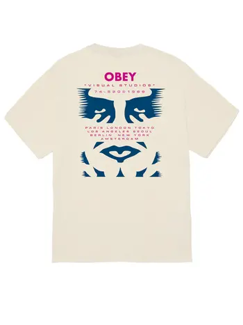 Obey MEN'S OBEY VISUAL STUDIES T-SHIRT CREAM