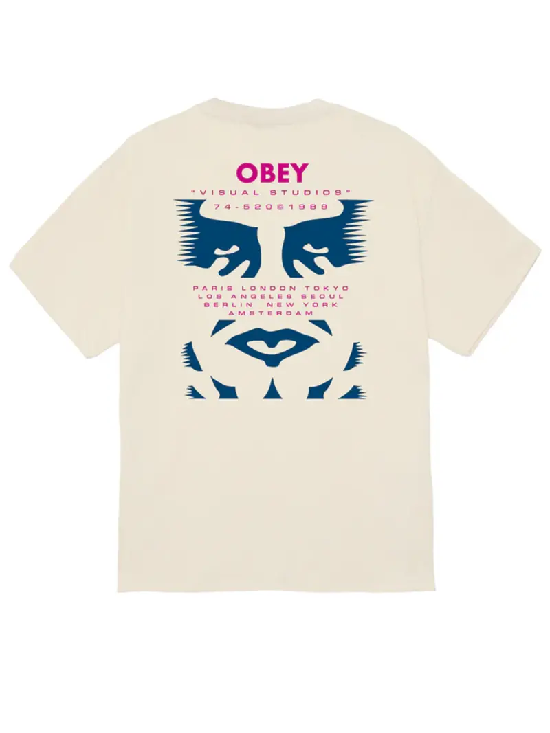 Obey MEN'S OBEY VISUAL STUDIES T-SHIRT CREAM