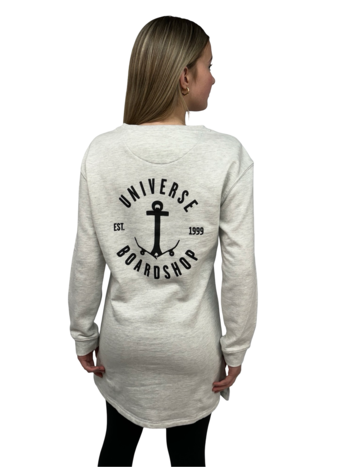 Universe Boardshop FEMMES ANCRE CREW DRESS LIGHT GREY HEATHER/BLACK