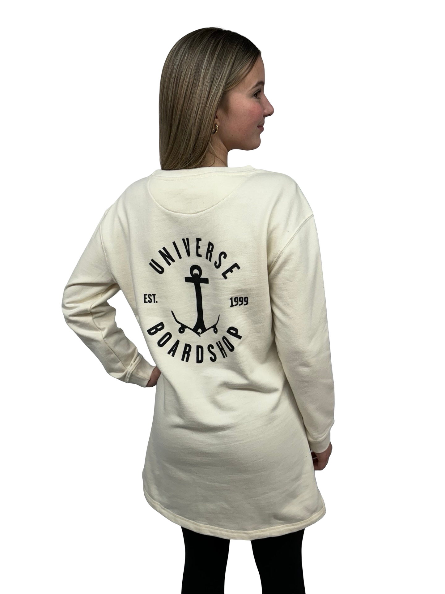 Universe Boardshop WOMEN'S ANCRE CREW DRESS CREAM/BLACK