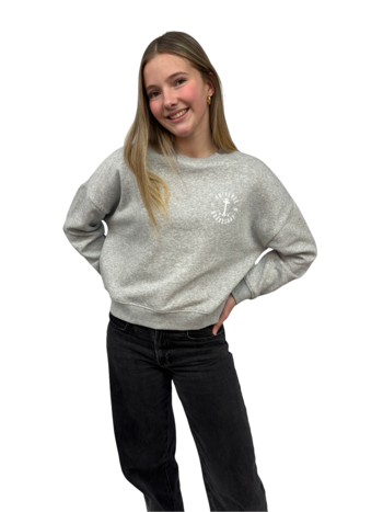Universe Boardshop WOMEN'S ANCRE ONLY LIFE OVERSIZED CREW GREY HEATHER/WHITE