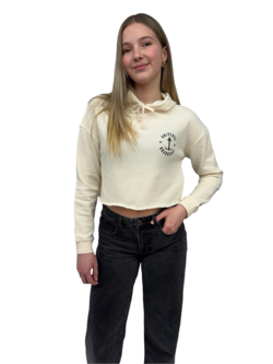 Universe Boardshop WOMEN'S ANCRE CROP HOOD PULLOVER CREAM/BLACK