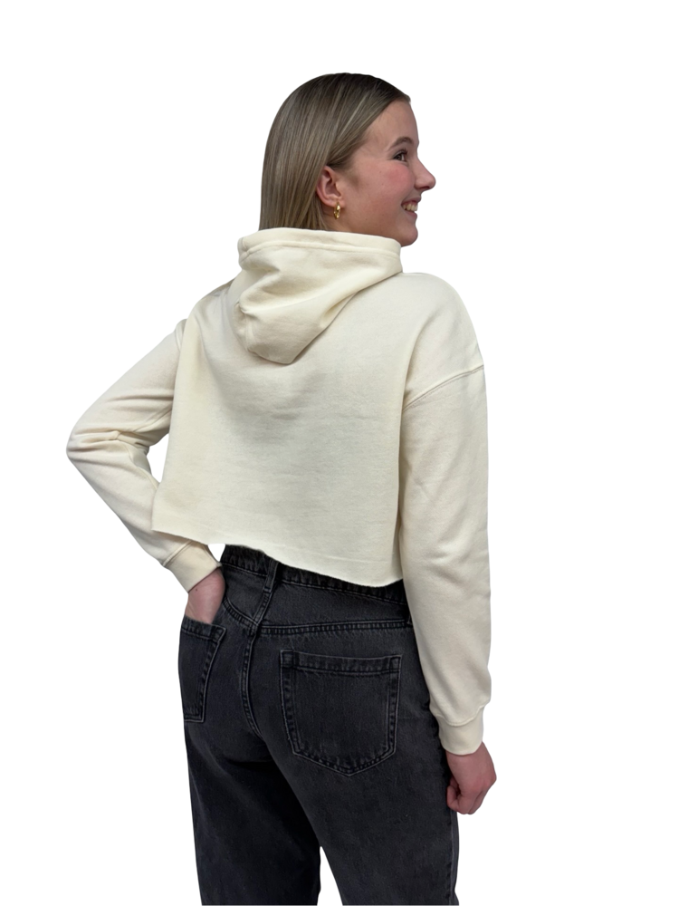 Universe Boardshop WOMEN'S ANCRE CROP HOOD PULLOVER CREAM/BLACK