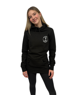Universe Boardshop WOMEN'S ANCRE LONG PULLOVER HOODIE BLACK/WHITE