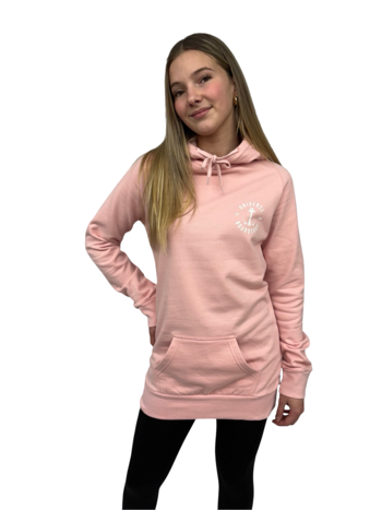 Universe Boardshop FEMMES ANCRE LONG PULLOVER HOODIE PINK/WHITE