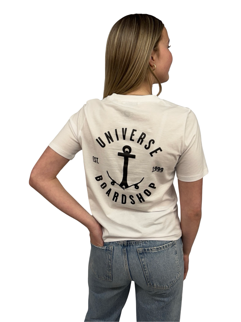 Universe Boardshop WOMEN'S ANCRE T-SHIRT WHITE/BLACK