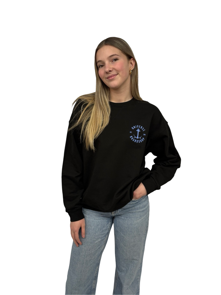 Universe Boardshop FEMMES ANCRE OVERSIZED CREWNECK BLACK/BLUE
