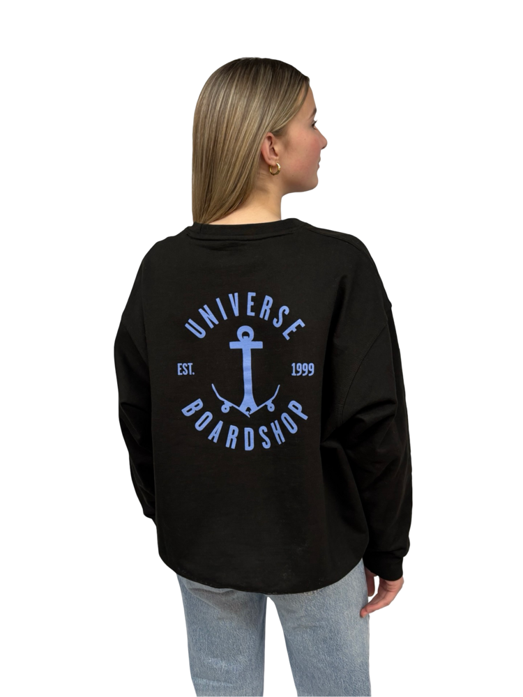 Universe Boardshop WOMEN'S ANCRE OVERSIZED CREWNECK BLACK/BLUE