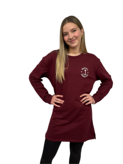 Universe Boardshop WOMEN'S ANCRE CREW DRESS BURGUNDY/WHITE