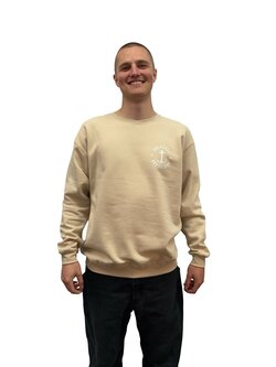 Universe Boardshop HOMMES ANCRE FLEECE CREWNECK SAND/WHITE