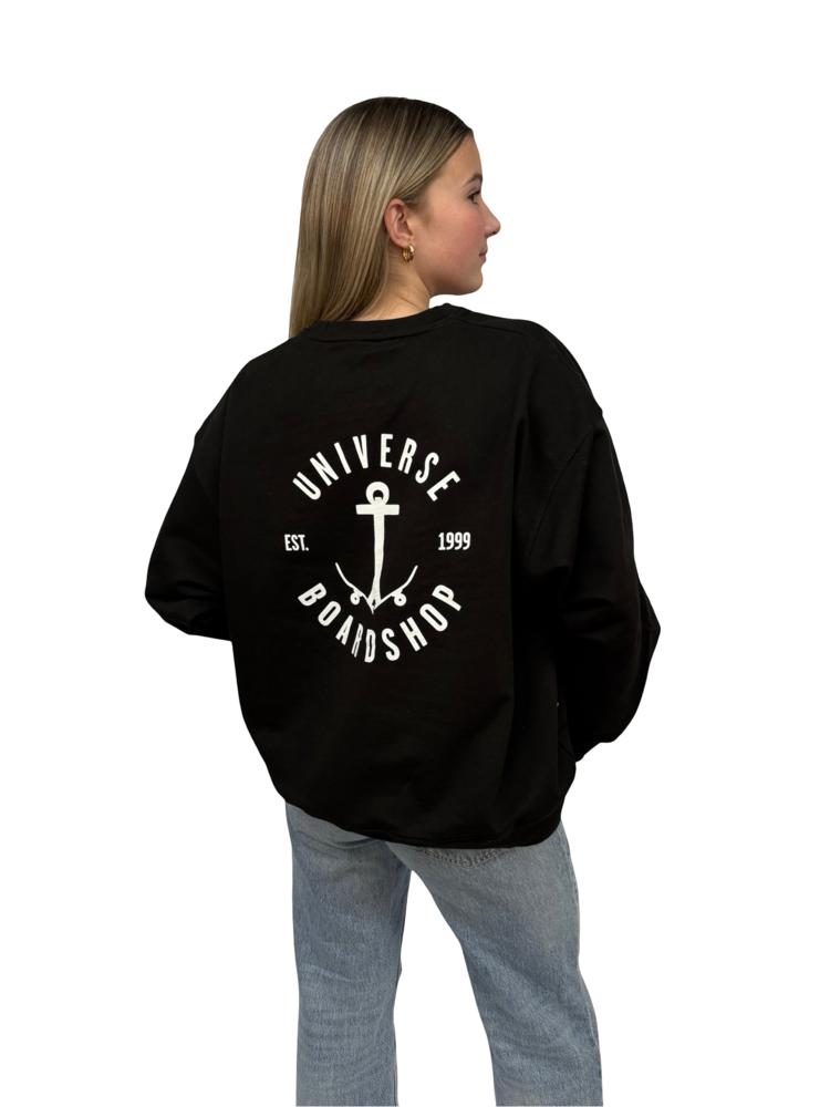 Universe Boardshop WOMEN'S ANCRE OVERSIZED CREWNECK BLACK/WHITE