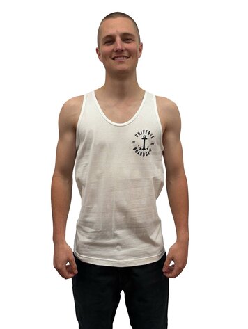 Universe Boardshop MEN'S ANCRE TANK TOP WHITE/BLACK