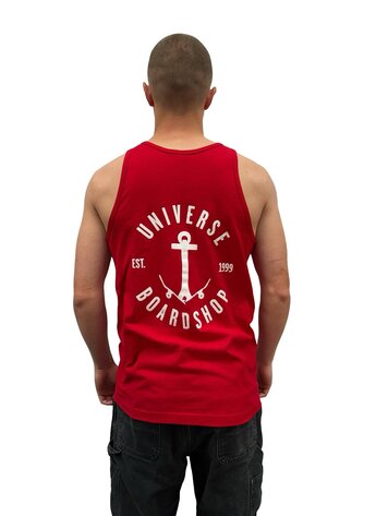 Universe Boardshop HOMMES ANCRE TANK TOP RED/WHITE