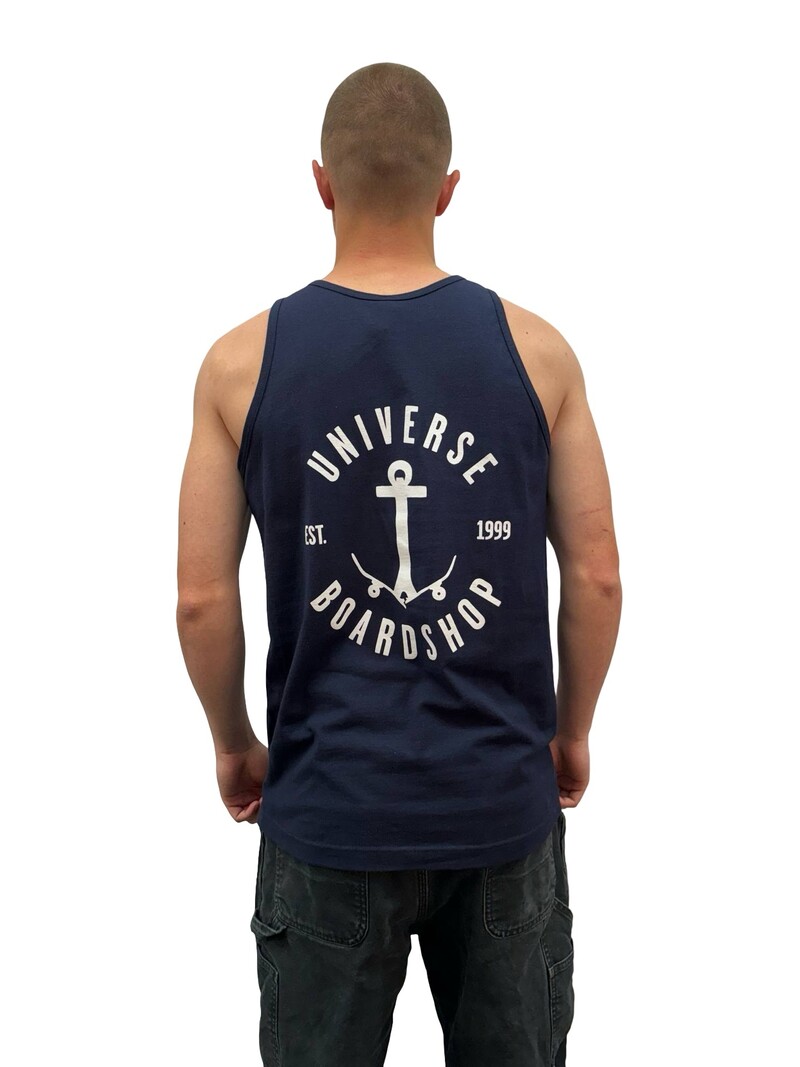 Universe Boardshop HOMMES ANCRE TANK TOP NAVY/WHITE