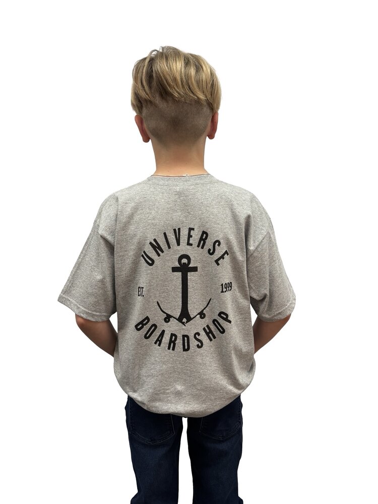 Universe Boardshop YOUTH ANCRE T-SHIRT GREY HEATHER/BLACK