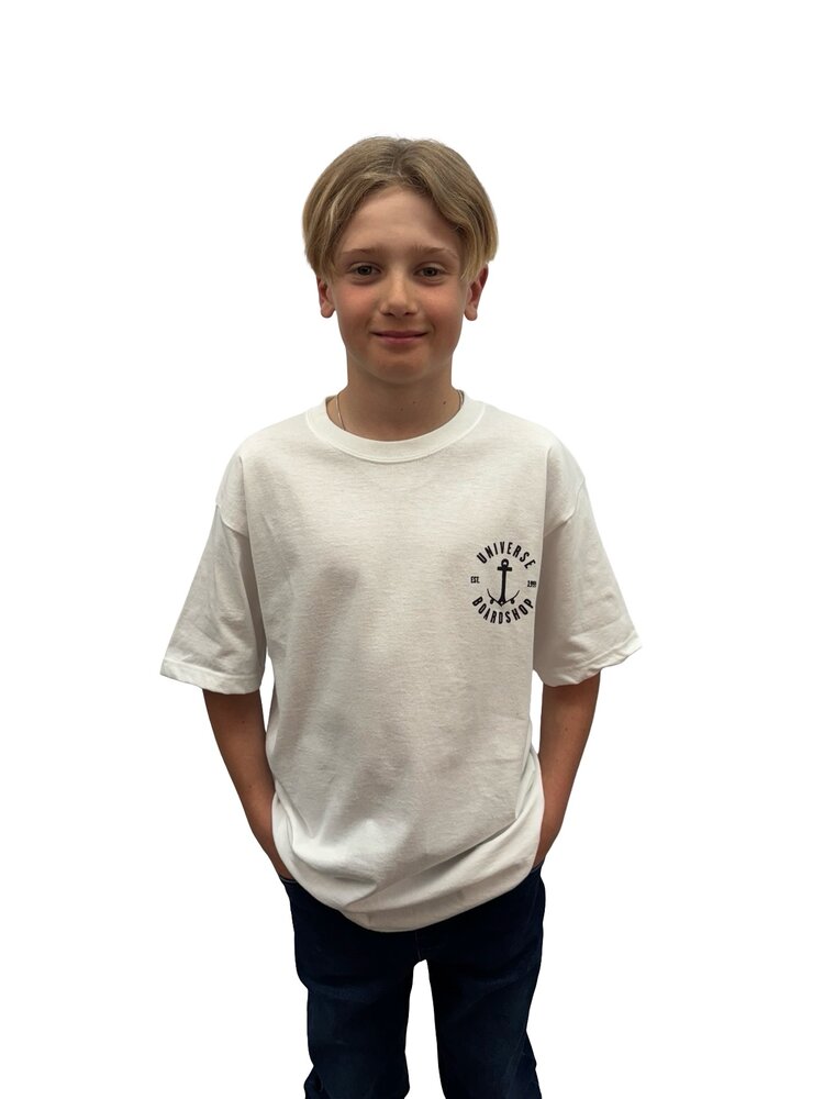 Universe Boardshop YOUTH ANCRE T-SHIRT WHITE/BLACK