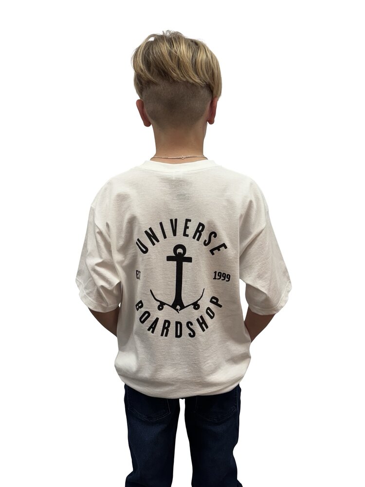 Universe Boardshop YOUTH ANCRE T-SHIRT WHITE/BLACK