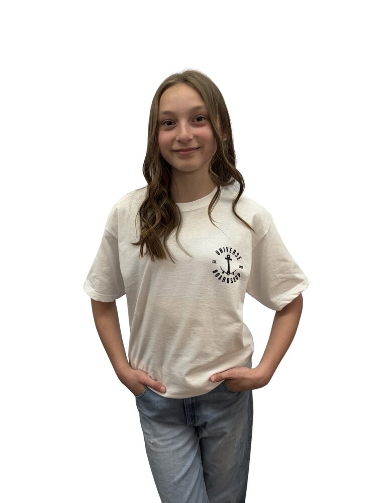 Universe Boardshop JUNIOR ANCRE T-SHIRT WHITE/BLACK