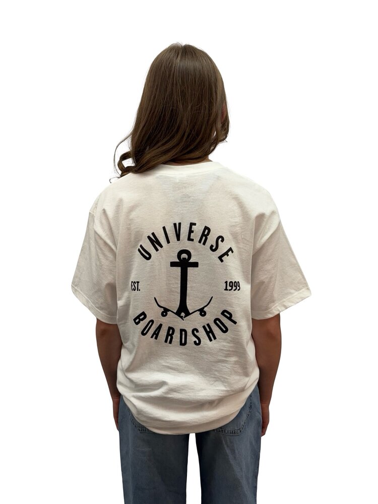 Universe Boardshop JUNIOR ANCRE T-SHIRT WHITE/BLACK