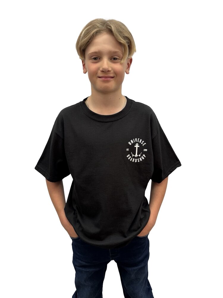 Universe Boardshop JUNIOR ANCRE T-SHIRT BLACK/WHITE