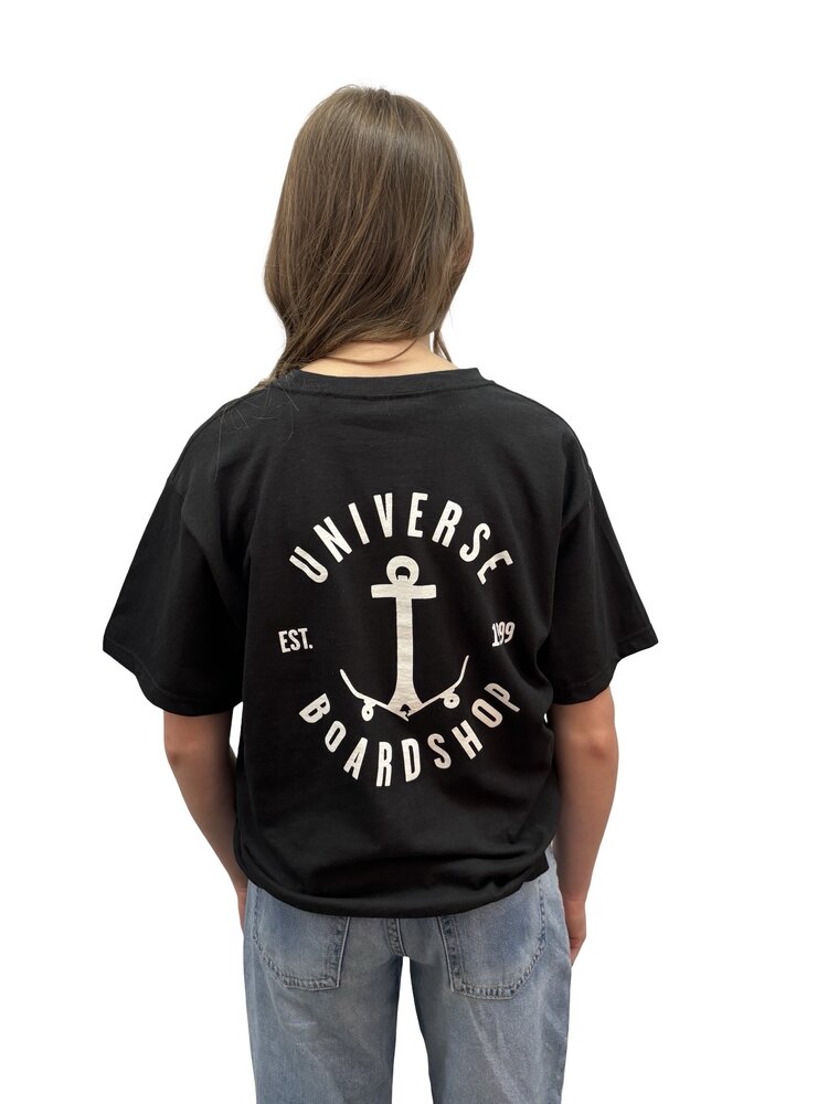 Universe Boardshop YOUTH ANCRE T-SHIRT BLACK/WHITE