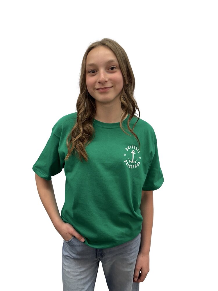 Universe Boardshop YOUTH ANCRE T-SHIRT GREEN KELLY/WHITE