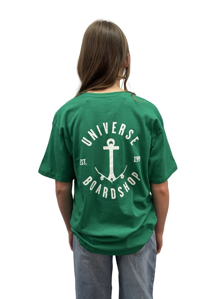 Universe Boardshop JUNIOR ANCRE T-SHIRT GREEN KELLY/WHITE