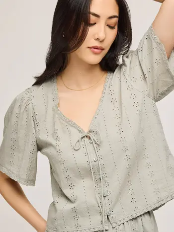 Gentle fawn JESSA EYELET TOP ALOE