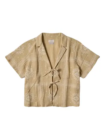 Brixton WOMEN'S WANDERING TIE TOP PALE KHAKI BANDANA