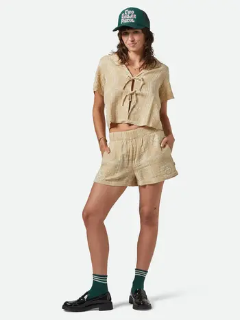 Brixton WOMEN'S WANDERING SHORT PALE KHAKI BANDANA