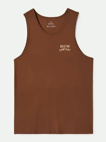 Brixton HOMMES WOODBURN TANK TOP PINECONE BROWN/HAZELNUT